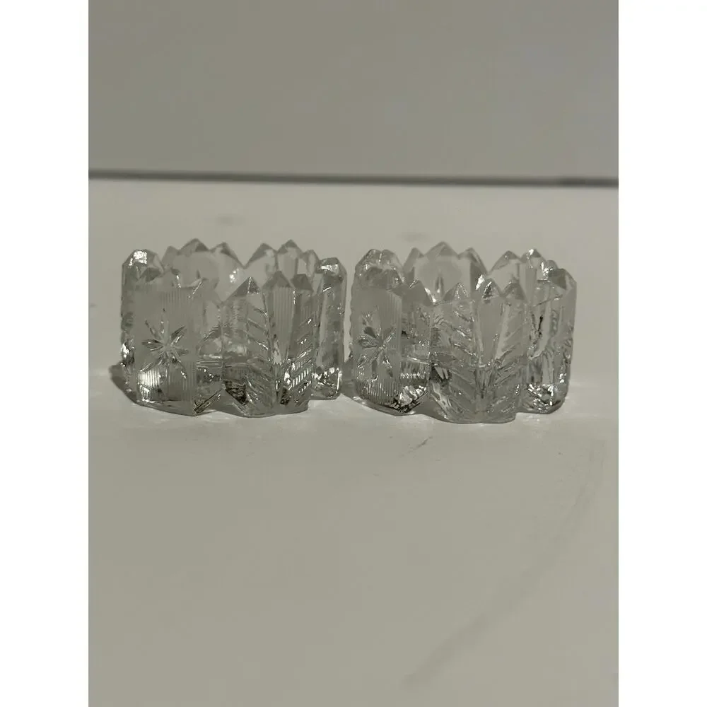 Vintage Set Westmorland EAPG Clear Glass Salt Dips, Salt Cellars, Cut Glass